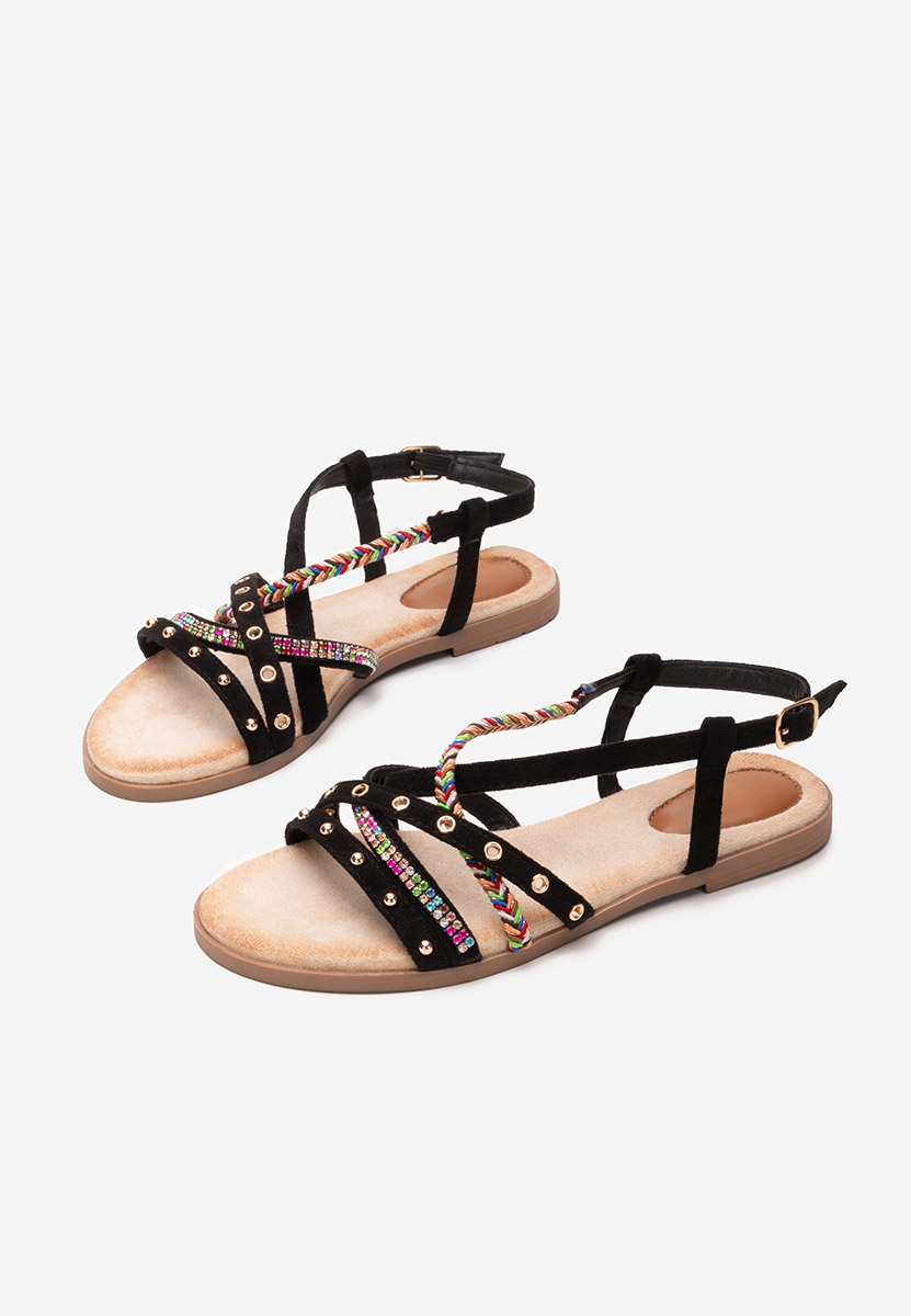 Sandale fara toc Sharika negre Sandale fara toc Sharika negre