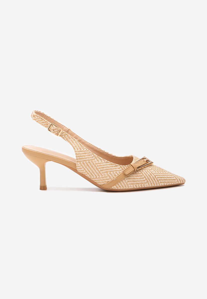 Pantofi cu toc subtire Tyra kaki