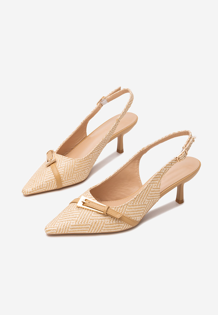Pantofi cu toc subtire Tyra kaki