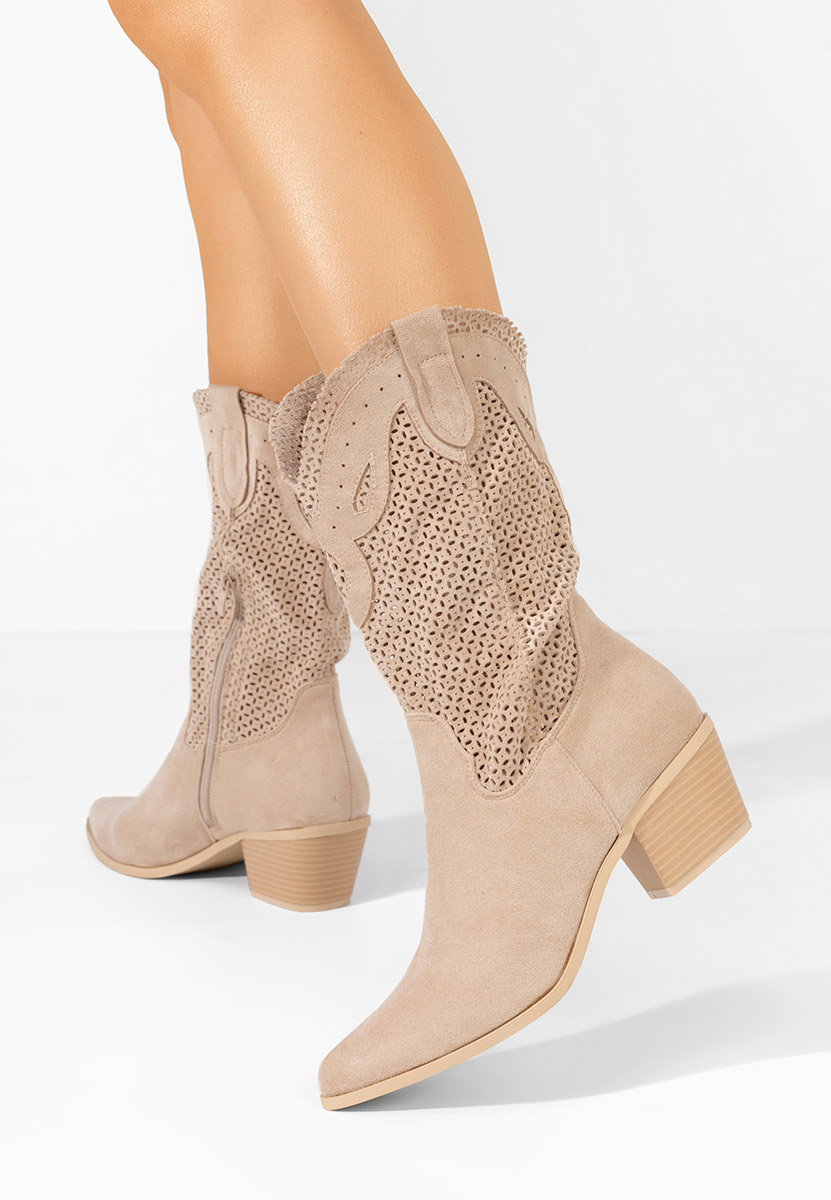 Cizme western dama Lillie bej