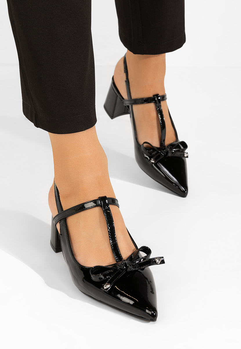 Pantofi slingback Margit negri