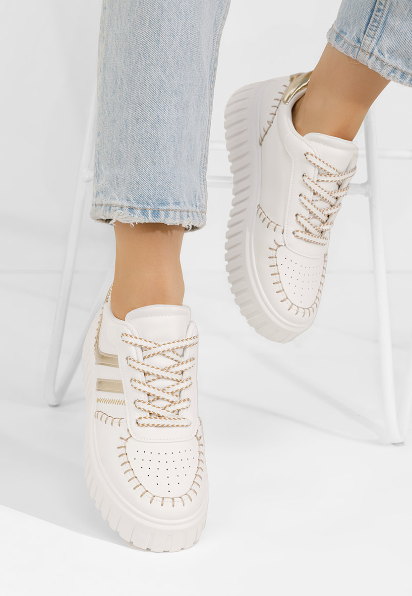 Sneakers cu platforma Brandie albi