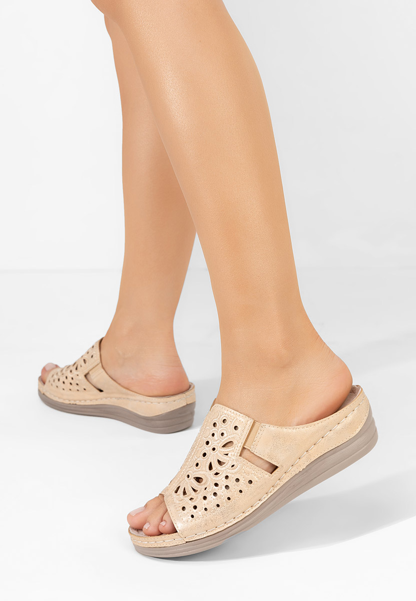 Papuci cu talpa ortopedica Evangelina bej