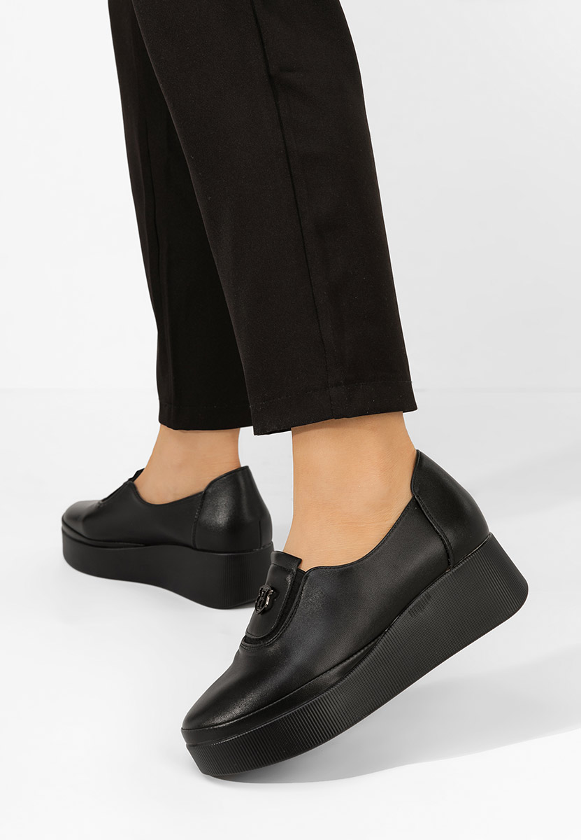 Pantofi casual cu platforma Shenika negri