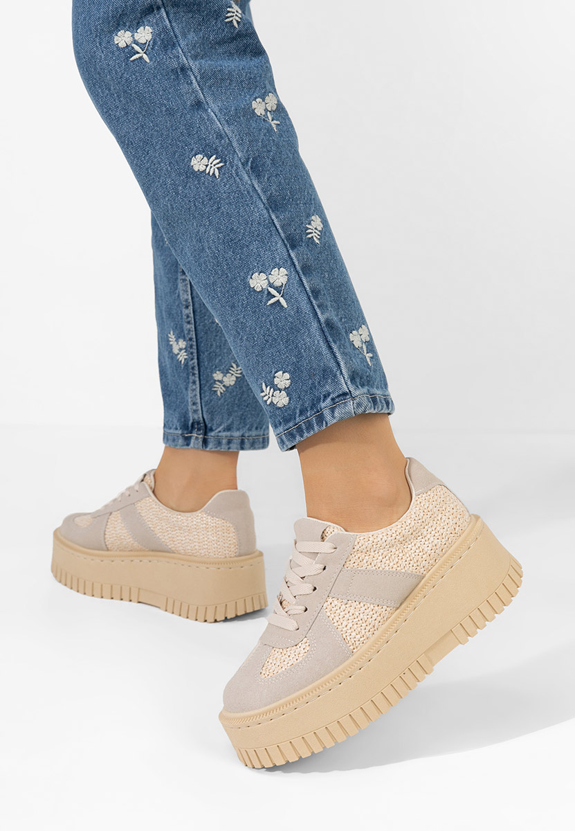 Sneakers cu platformă Michele bej