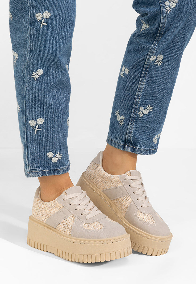 Sneakers cu platformă Michele bej