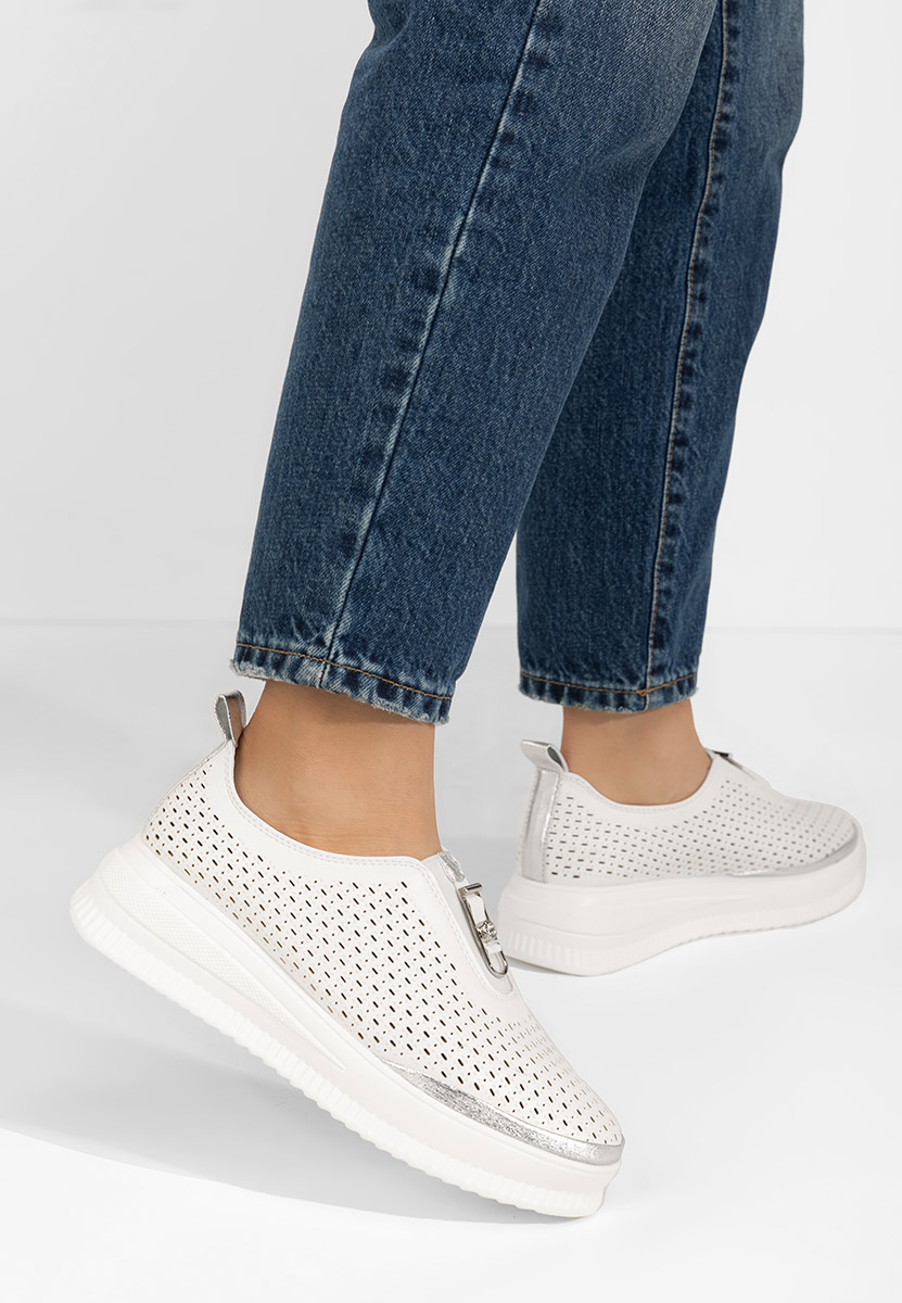 Pantofi casual dama Cecelia albi