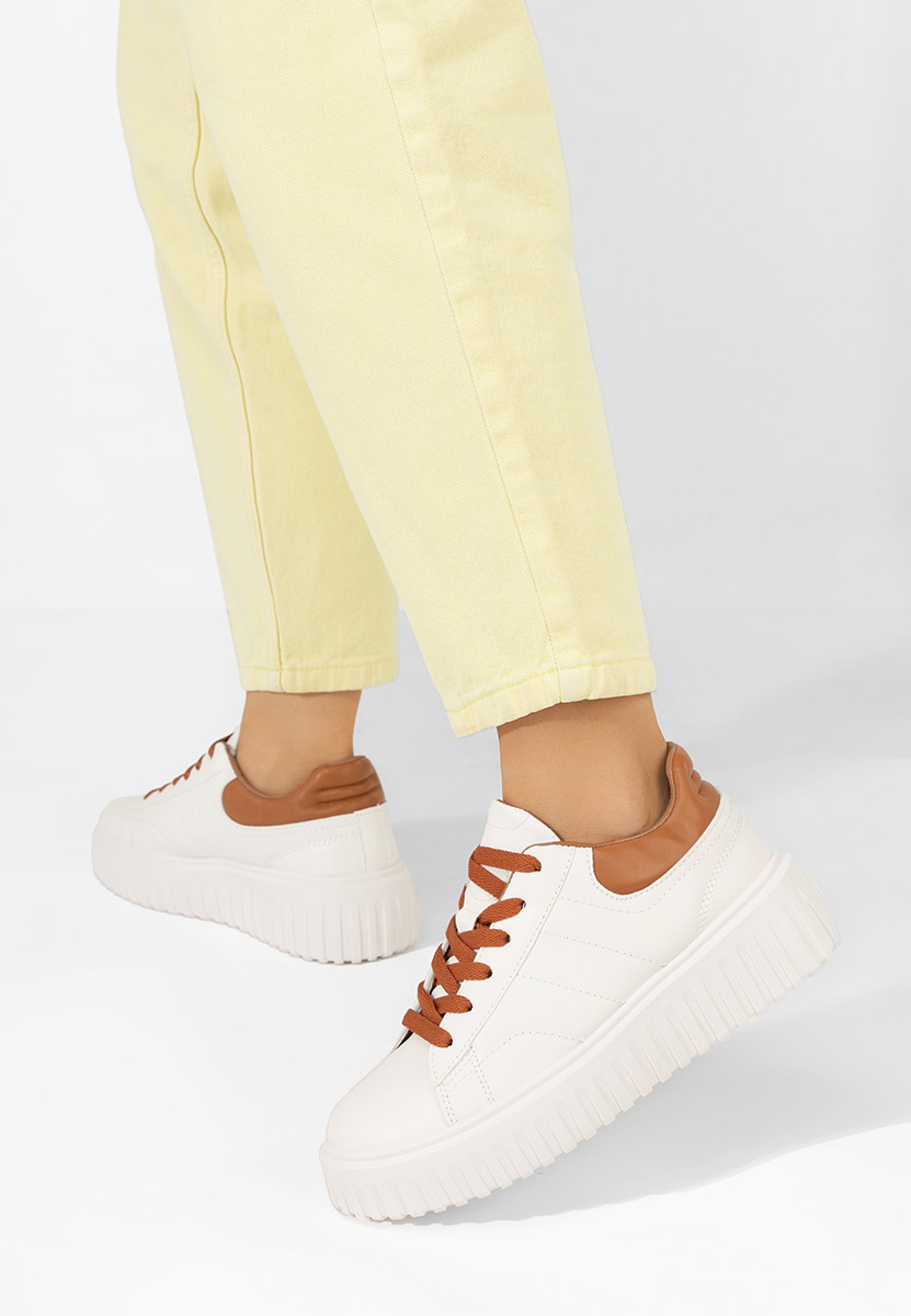 Sneakers cu platformă Raula albi