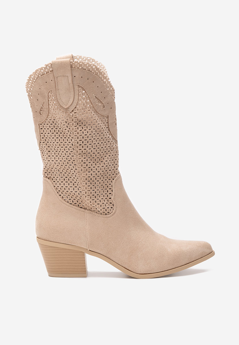 Cizme western dama Lillie bej