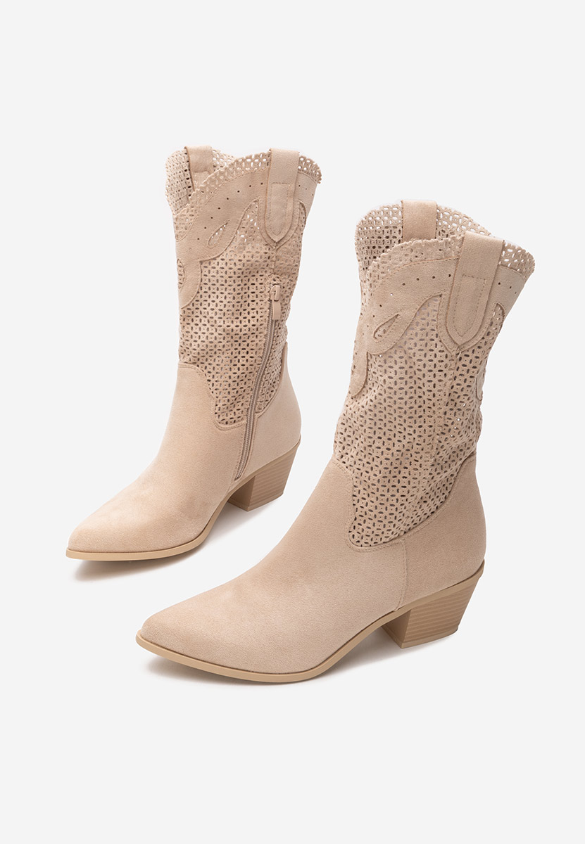 Cizme western dama Lillie bej