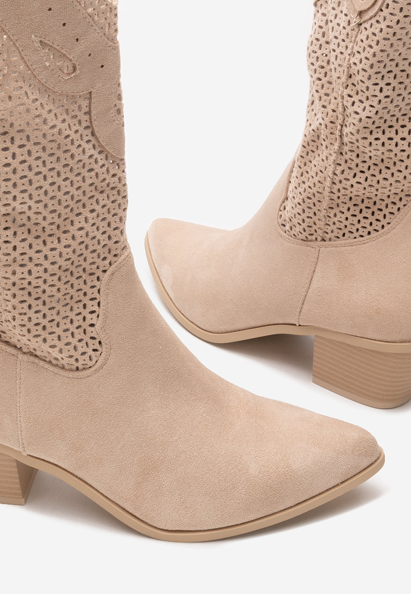 Cizme western dama Lillie bej
