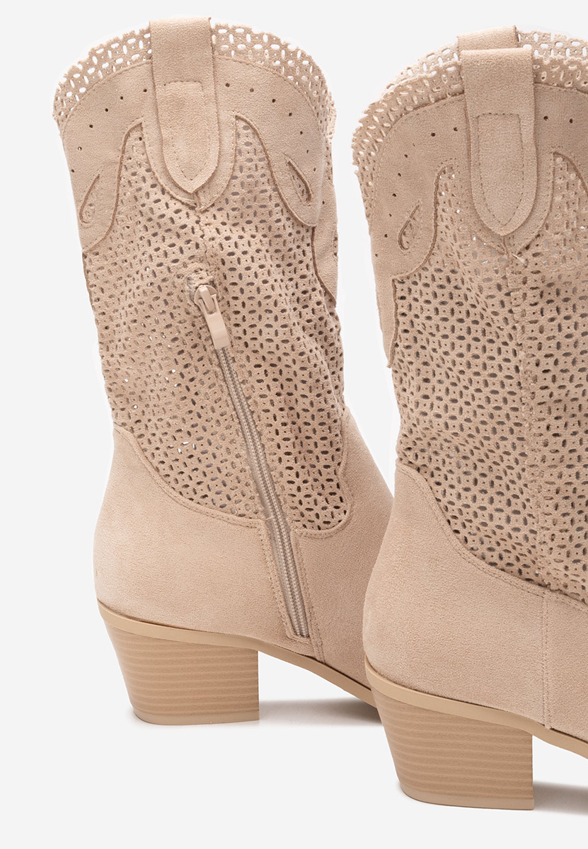 Cizme western dama Lillie bej