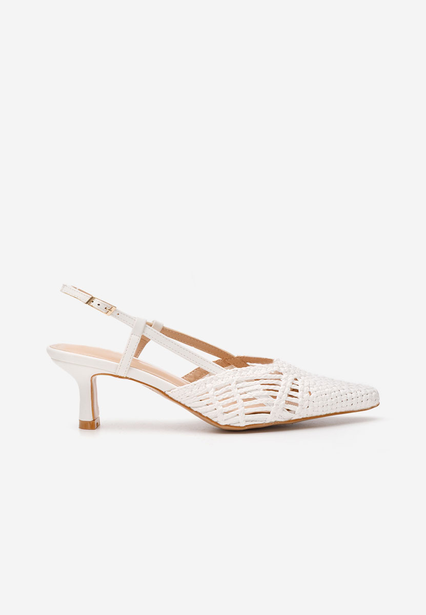 Pantofi slingback Akiko albi