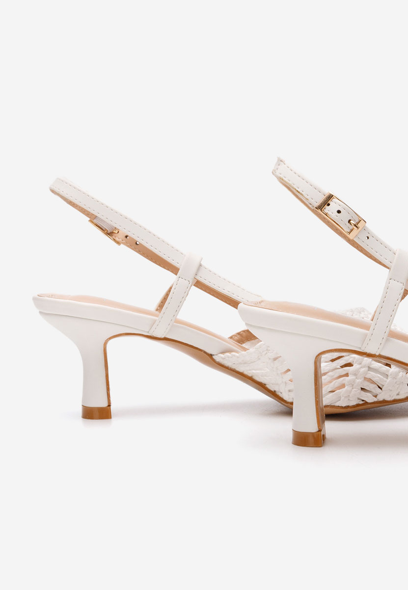 Pantofi slingback Akiko albi