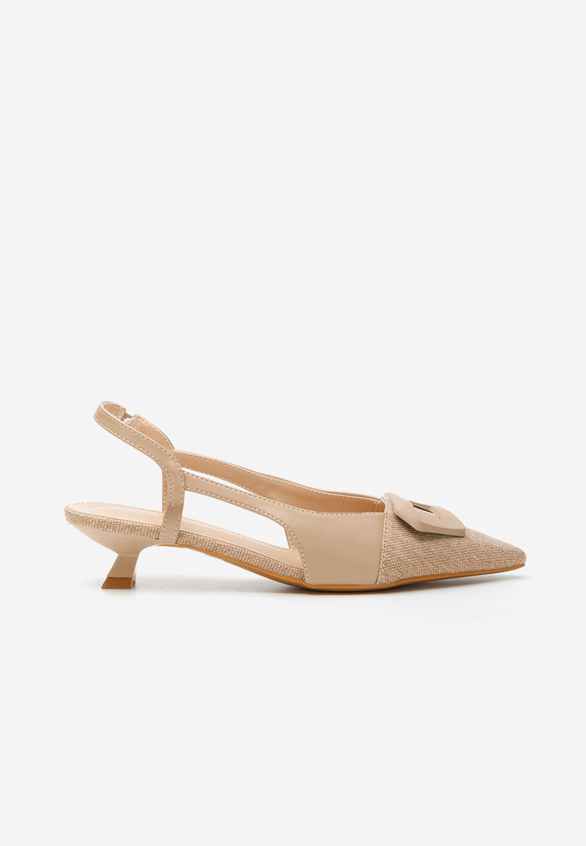 Pantofi cu toc mic Helaine kaki
