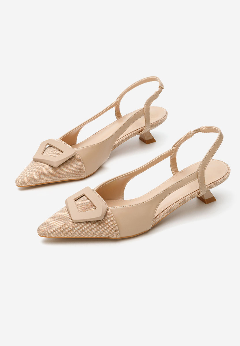 Pantofi cu toc mic Helaine kaki