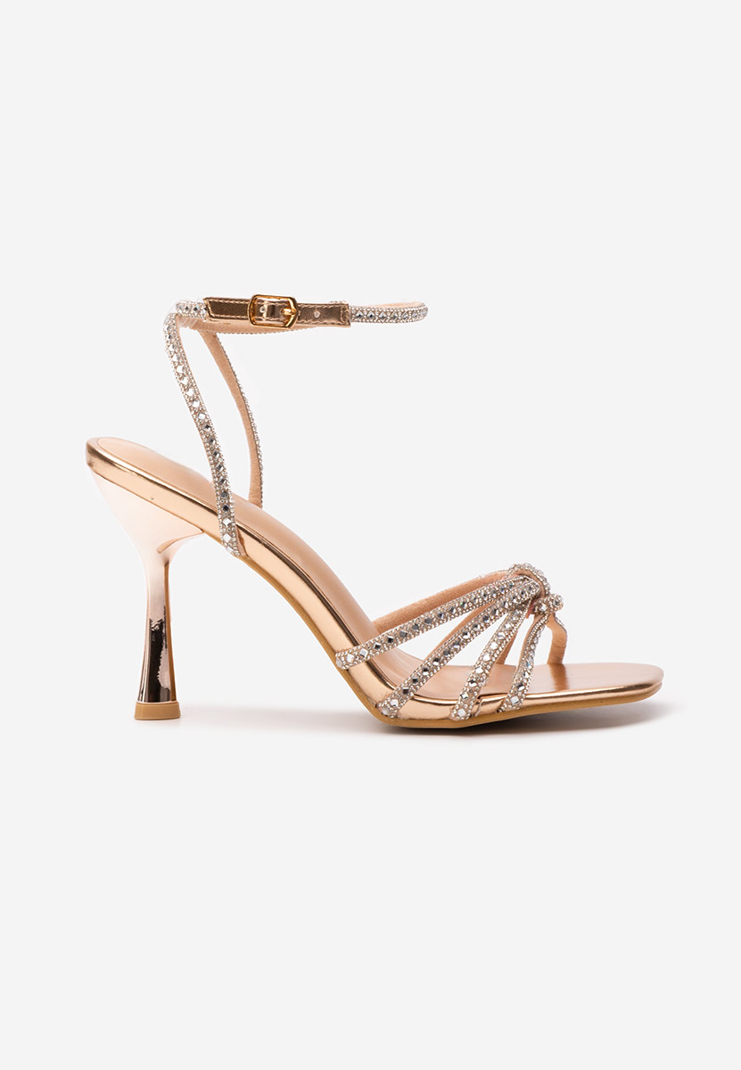 Sandale elegante cu toc Isobela champagne