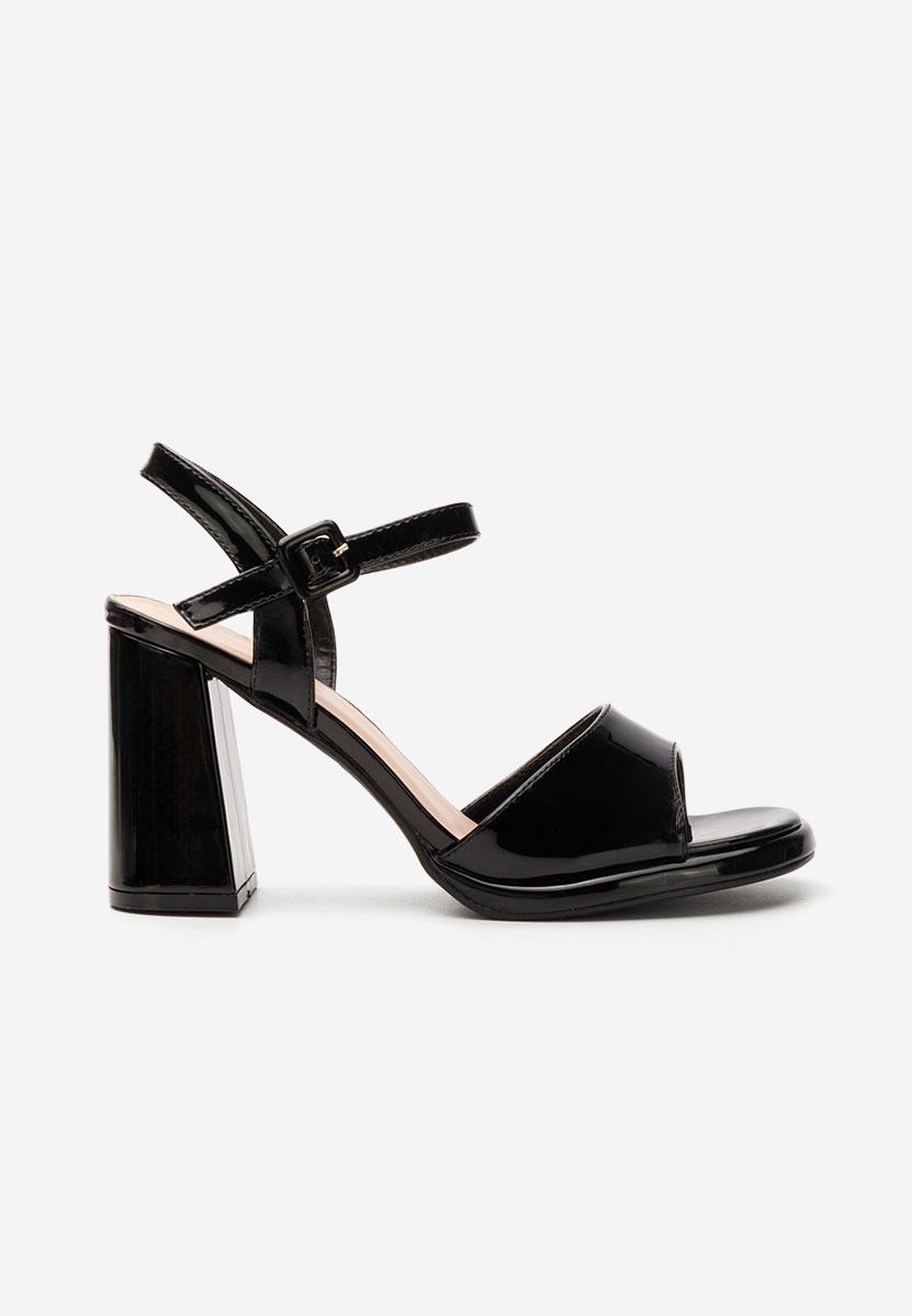 Sandale cu toc gros Sharil negre