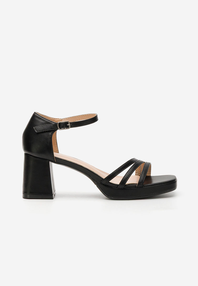 Sandale cu toc gros Lyliana negre