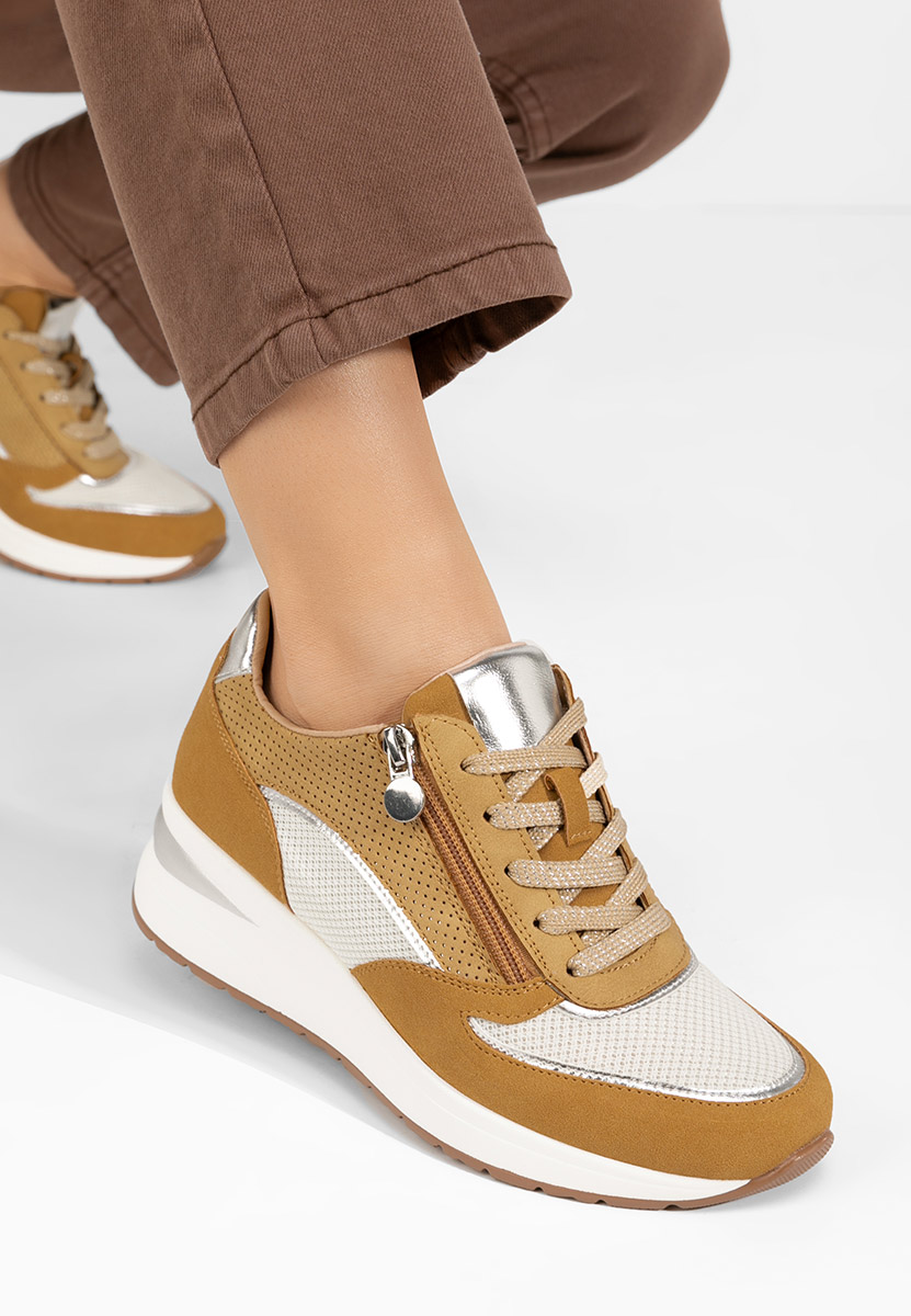 Sneakers cu platforma Corey camel