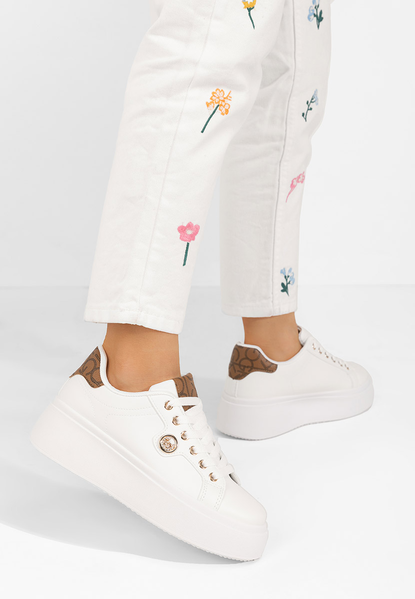 Sneakers cu platformă Maryllena albi