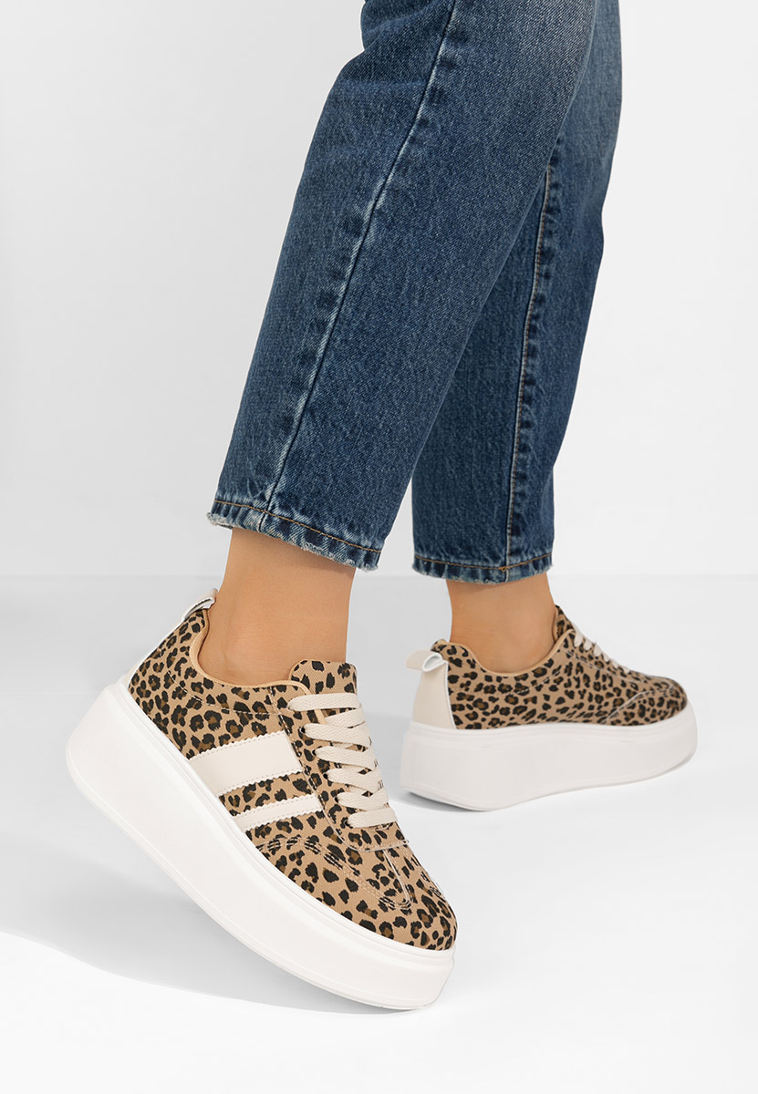 Sneakers cu platformă Lybrada leopard