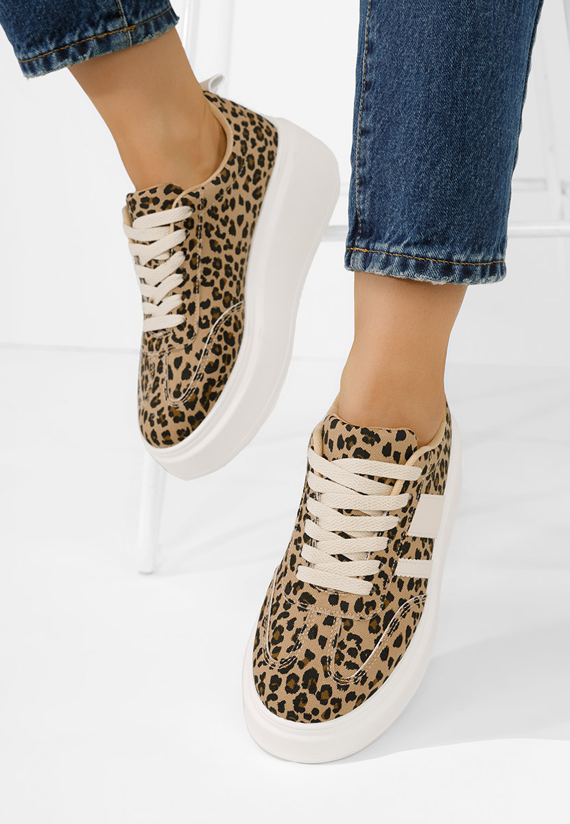 Sneakers cu platformă Lybrada leopard