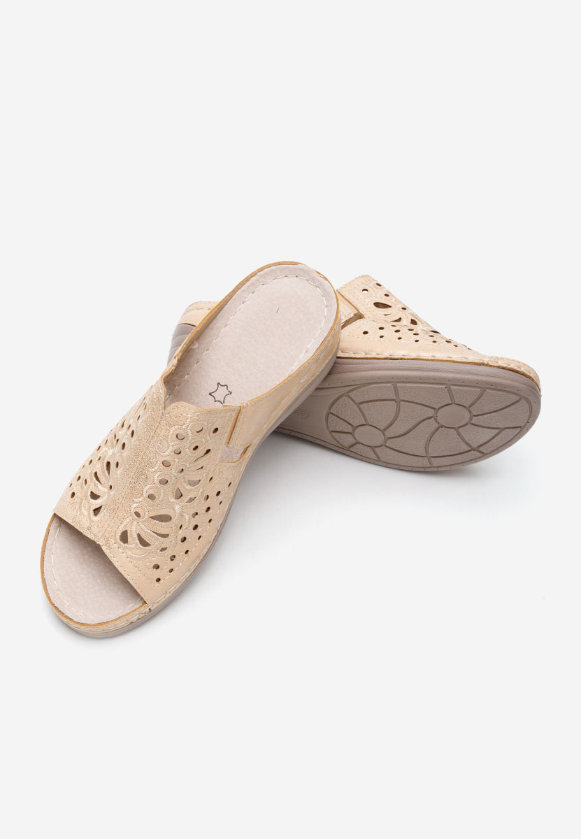 Papuci cu talpa ortopedica Evangelina bej