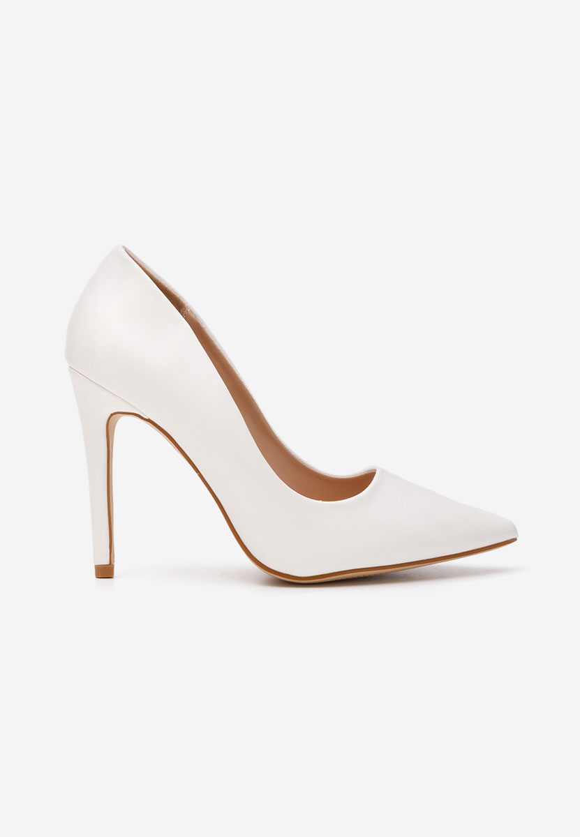Pantofi stiletto Evangeline albi