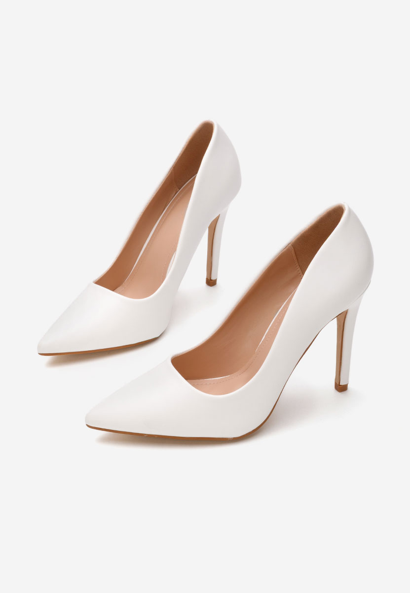 Pantofi stiletto Evangeline albi