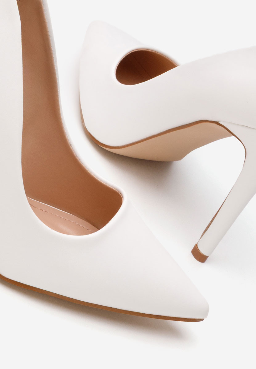 Pantofi stiletto Evangeline albi