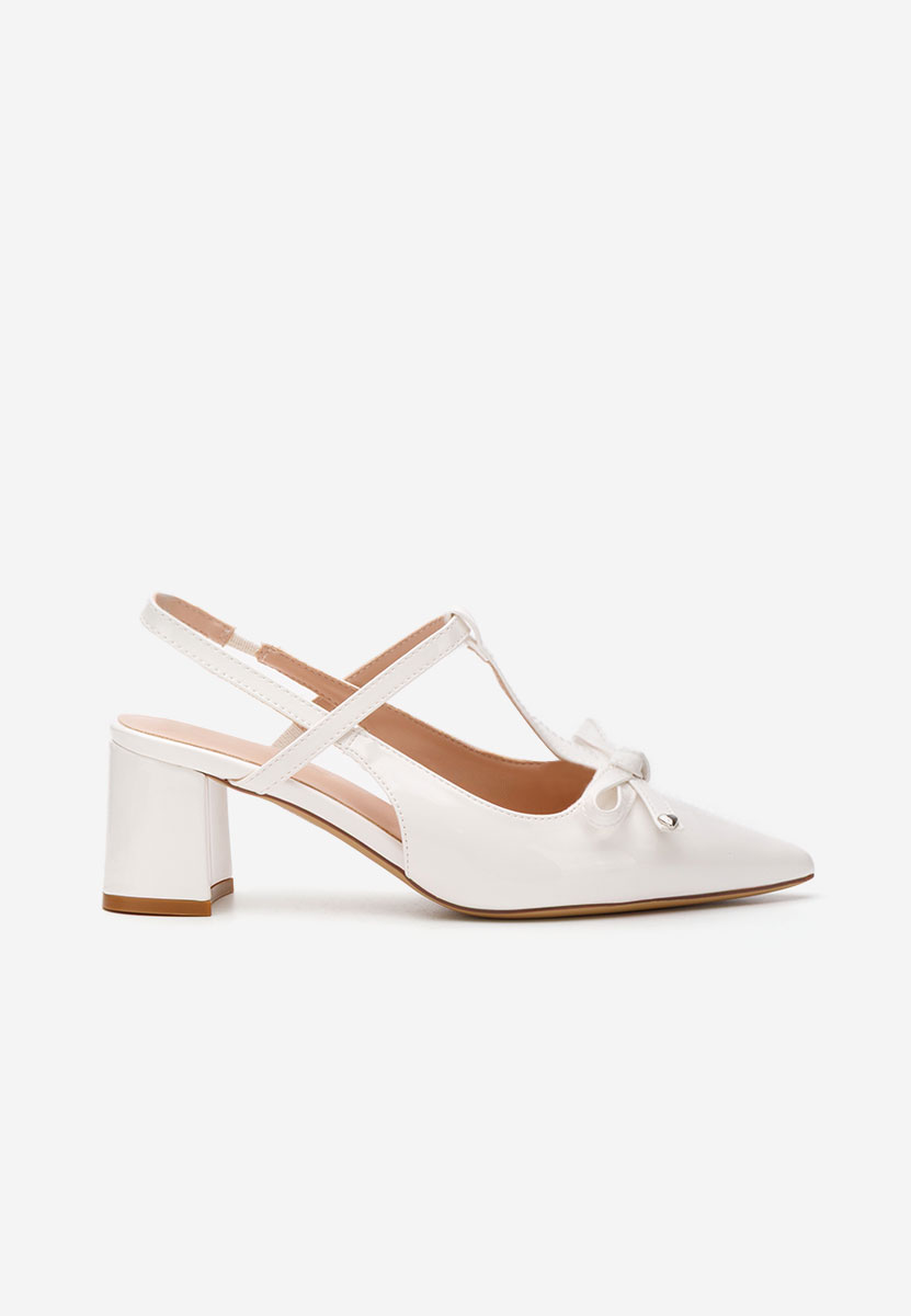 Pantofi slingback Margit albi