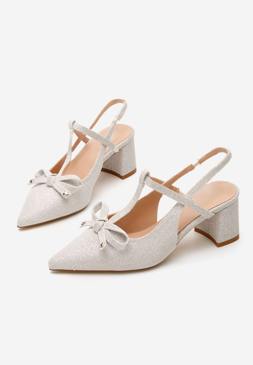 Pantofi slingback Margit argintii