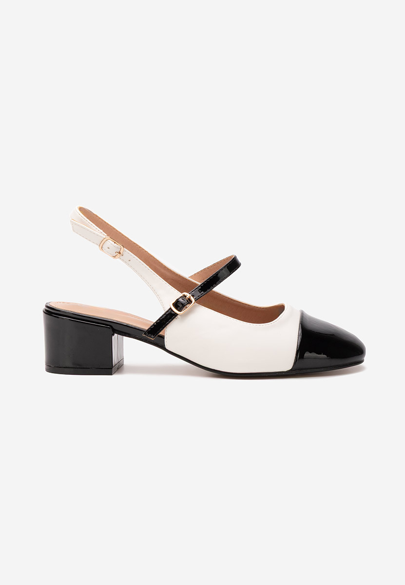 Pantofi cu toc gros Dreama V2 albi