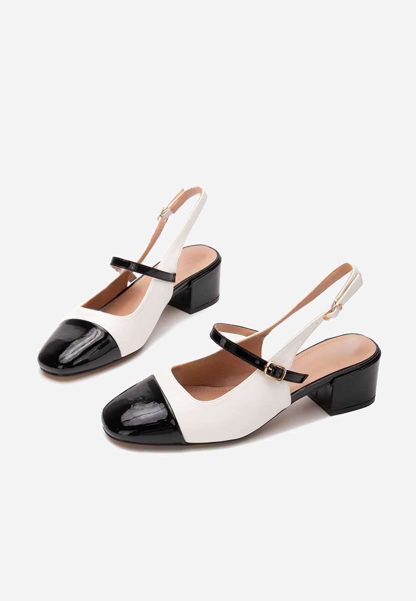 Pantofi cu toc gros Dreama V2 albi