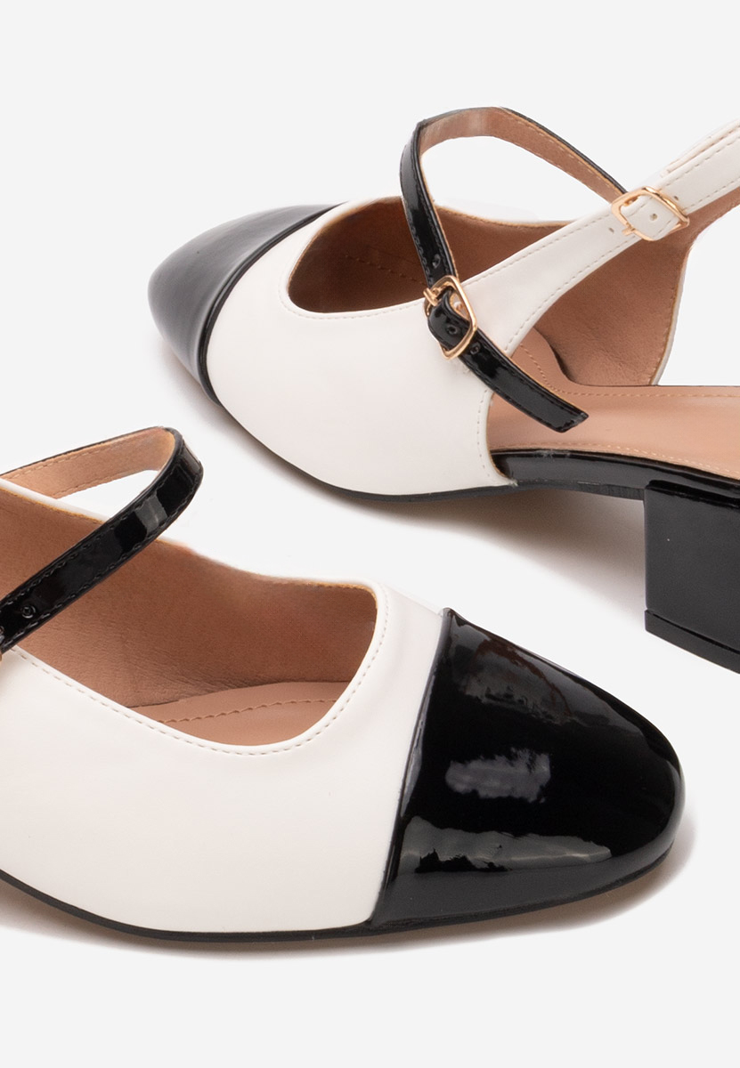 Pantofi cu toc gros Dreama V2 albi