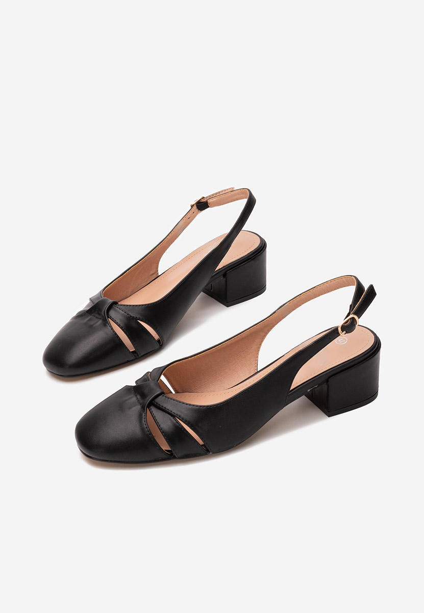 Pantofi cu toc gros Lynelle negri