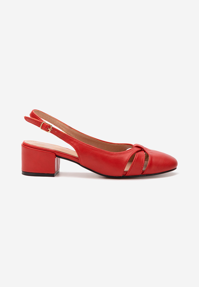 Pantofi cu toc gros Lynelle rosii