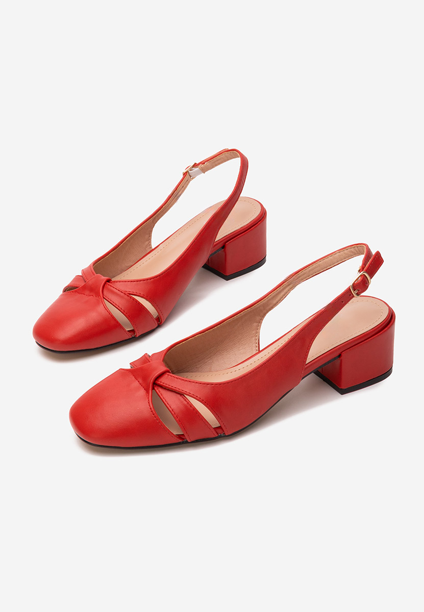 Pantofi cu toc gros Lynelle rosii