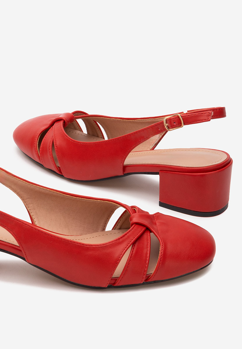 Pantofi cu toc gros Lynelle rosii