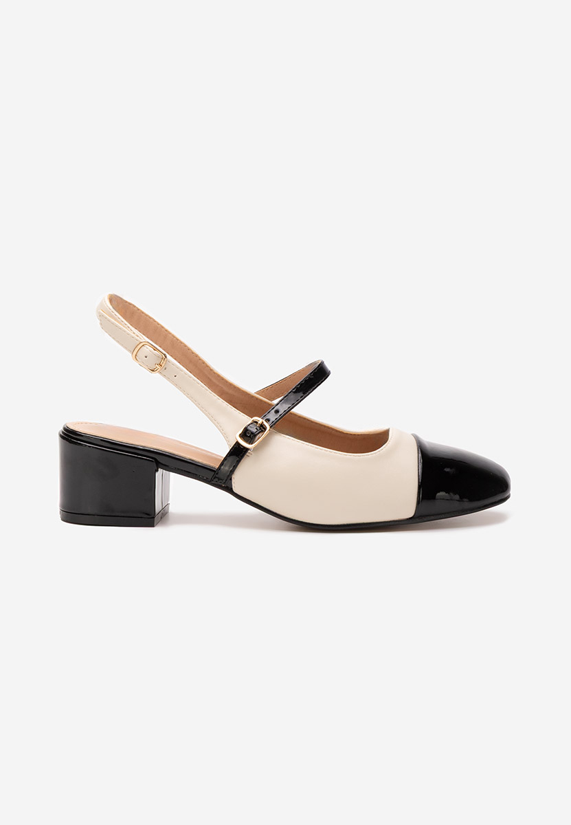 Pantofi cu toc gros Dreama V3 albi