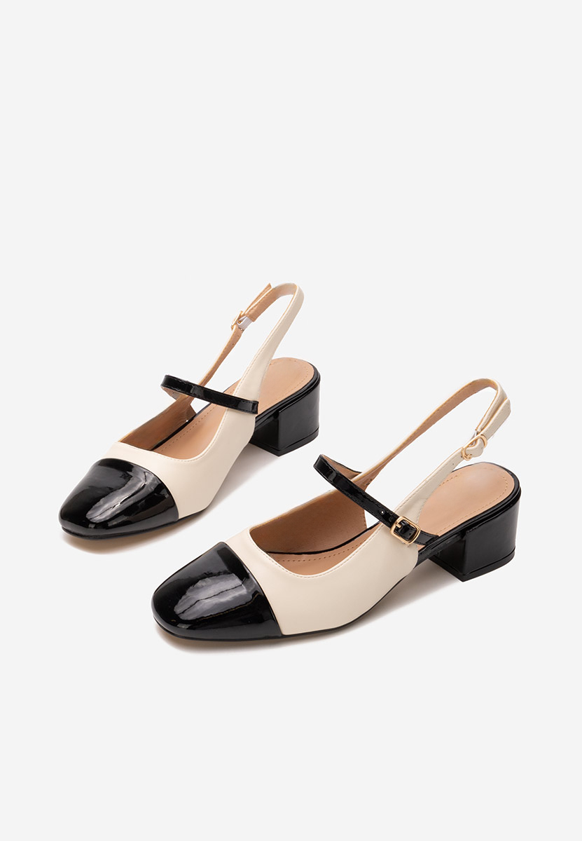 Pantofi cu toc gros Dreama V3 albi