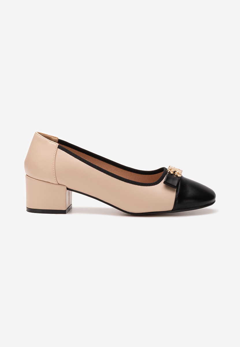 Pantofi cu toc gros Leisha bej