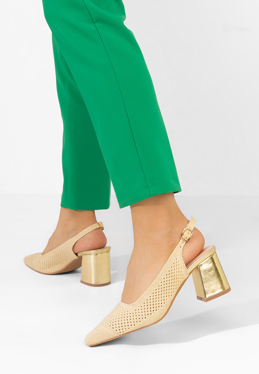 Pantofi slingback Patria aurii