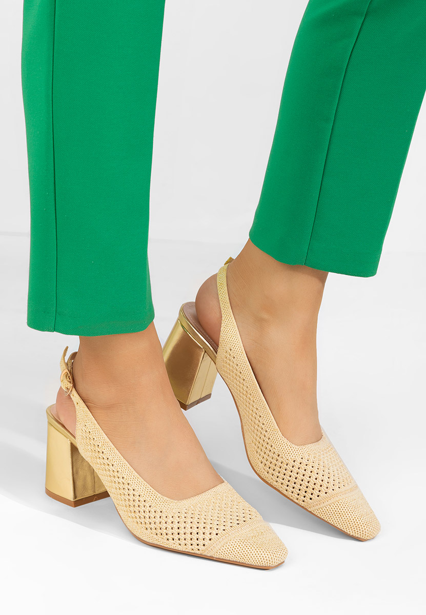Pantofi slingback Patria aurii