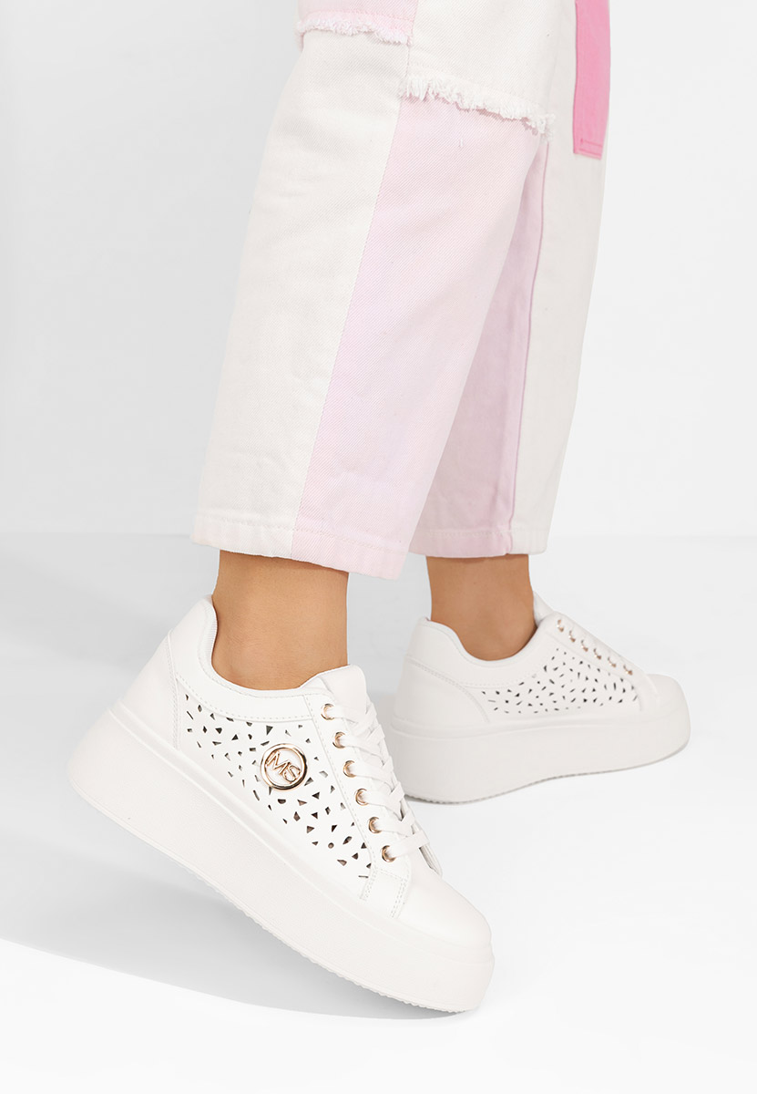 Sneakers cu platformă Nicolette albi