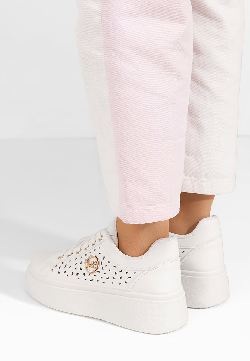 Sneakers cu platformă Nicolette albi