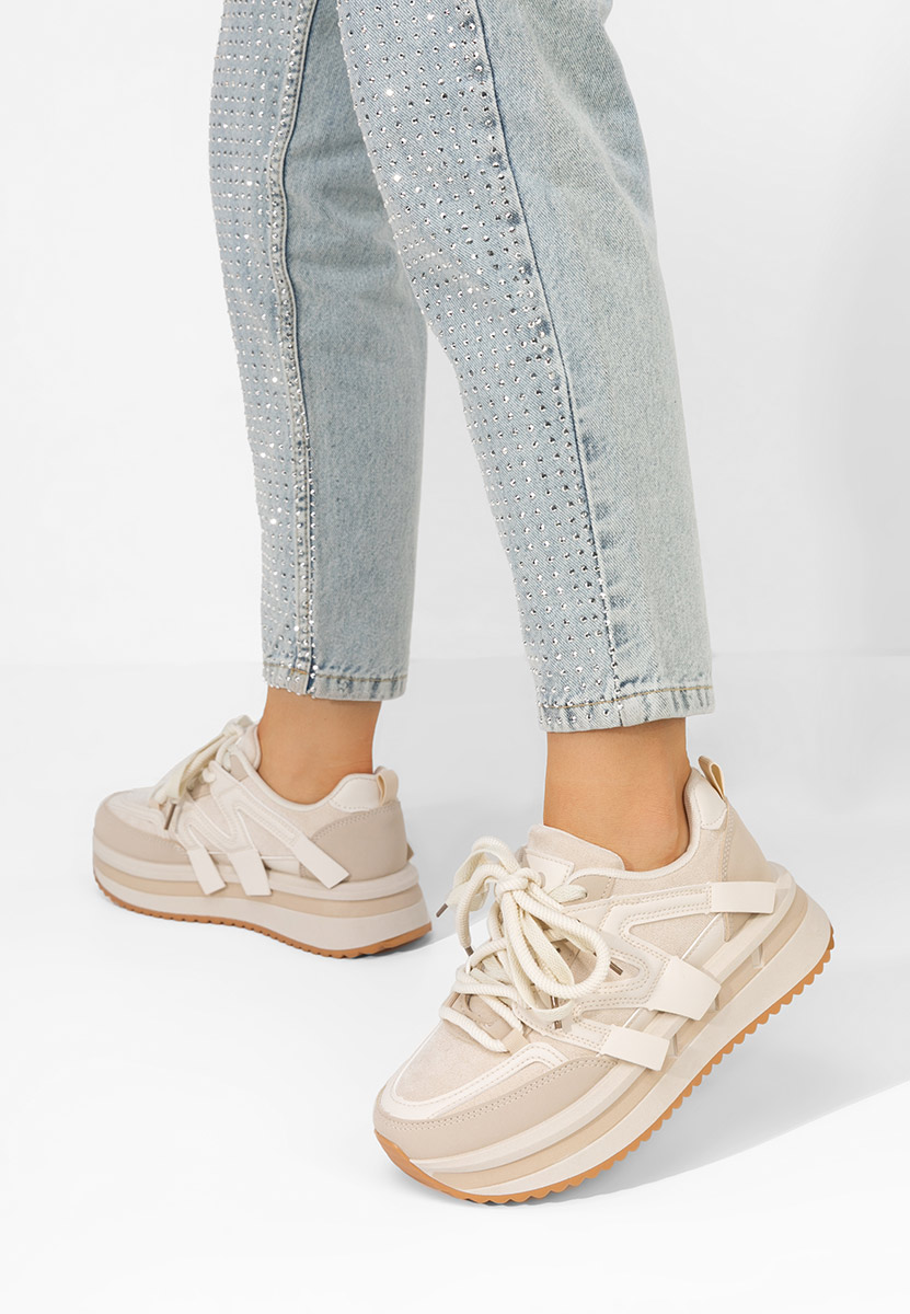 Sneakers cu platformă Pannyssa bej