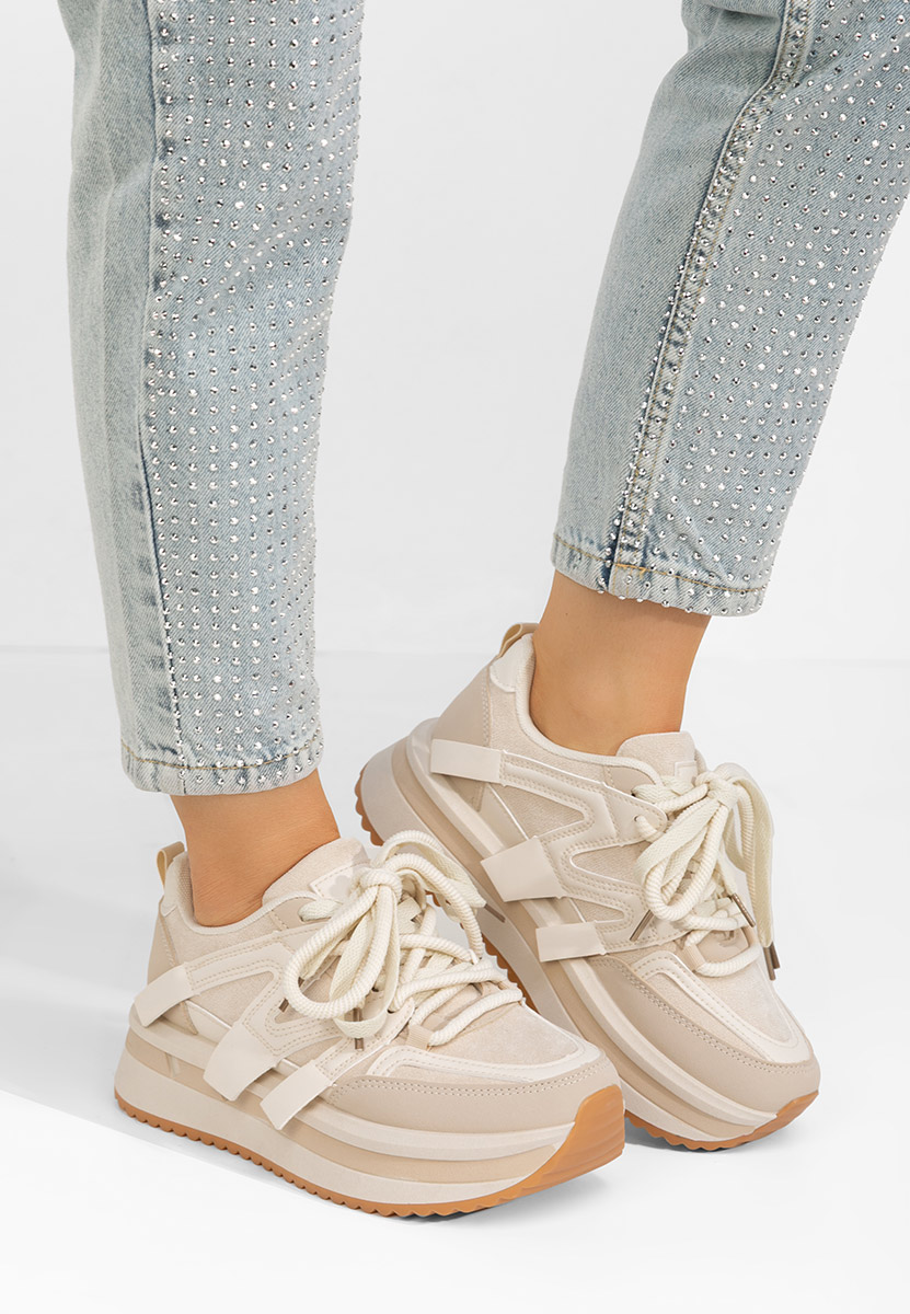 Sneakers cu platformă Pannyssa bej