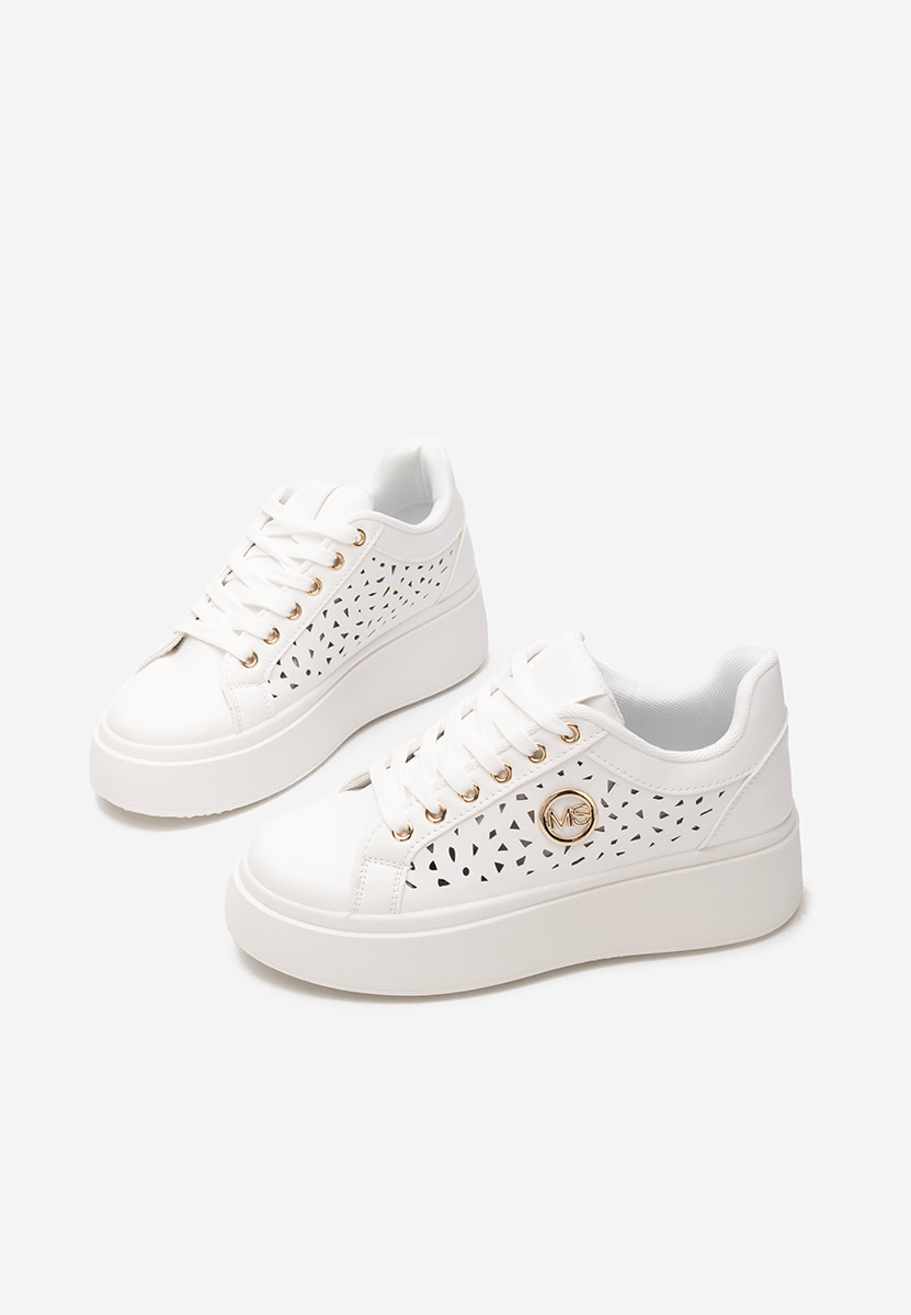 Sneakers cu platformă Nicolette albi